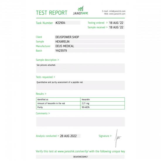 HEXARELIN (Growth Hormone-Releasing Peptide) Deus Medical - Image 2
