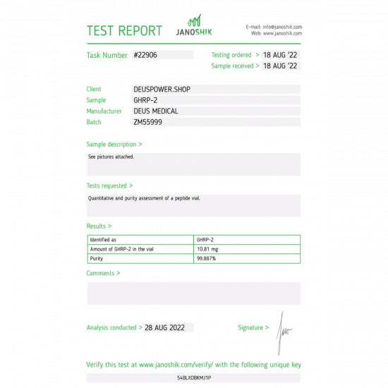 GHRP-2 (Growth Hormone-Releasing Peptide 2) Deus Medical - Image 2