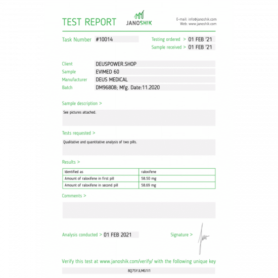EVIMED 60 (Raloxifene HCL) Deus Medical - Image 2