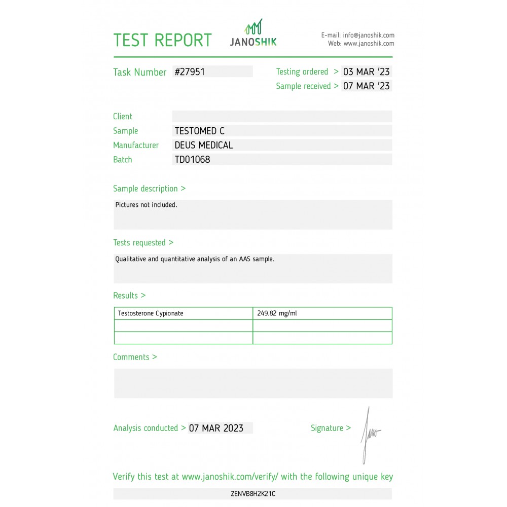 TESTOMED C 250 (Testosterone Cypionate) Deus Medical - Image 3