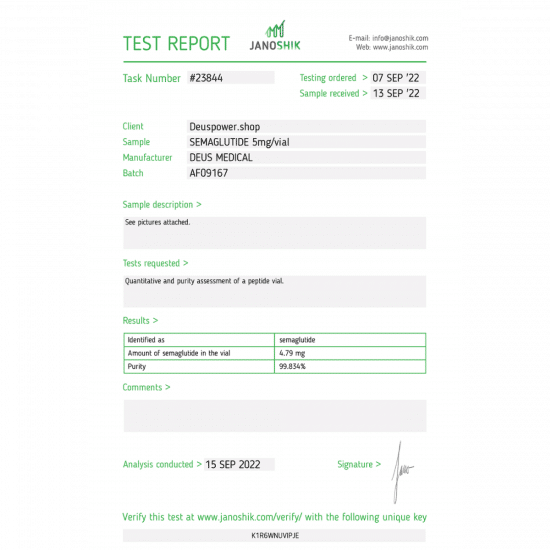 SEMAGLUTIDE (Glucagon-Like Peptide-1 (GLP-1)) Deus Medical - Image 2