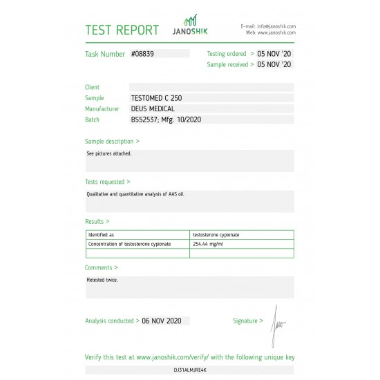 TESTOMED C 250 (Testosterone Cypionate) Deus Medical - Image 2